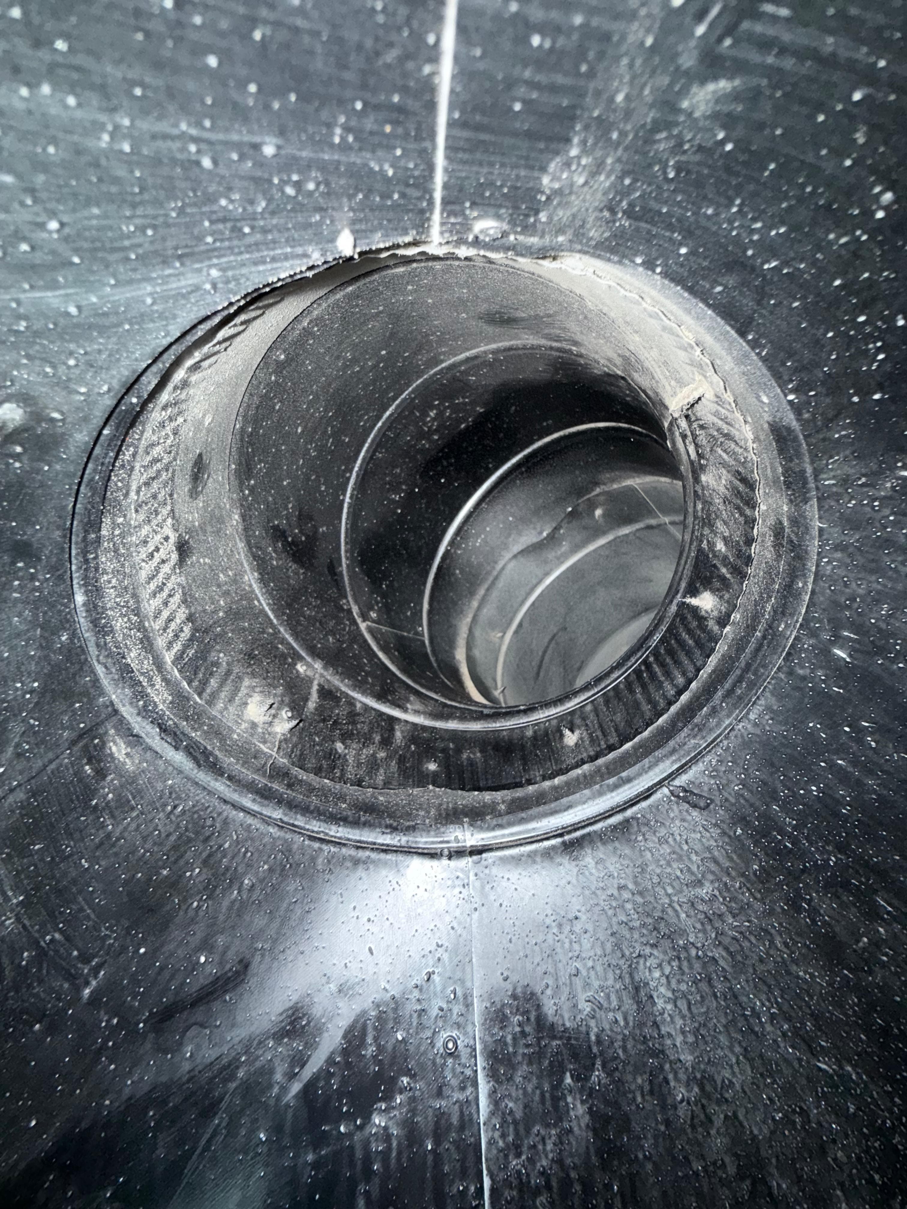 Chimney flue after sweep, creosote removed - Tigard OR